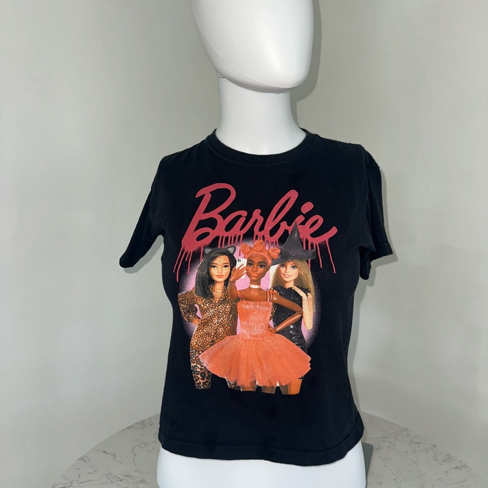 Barbie Black Halloween crop top